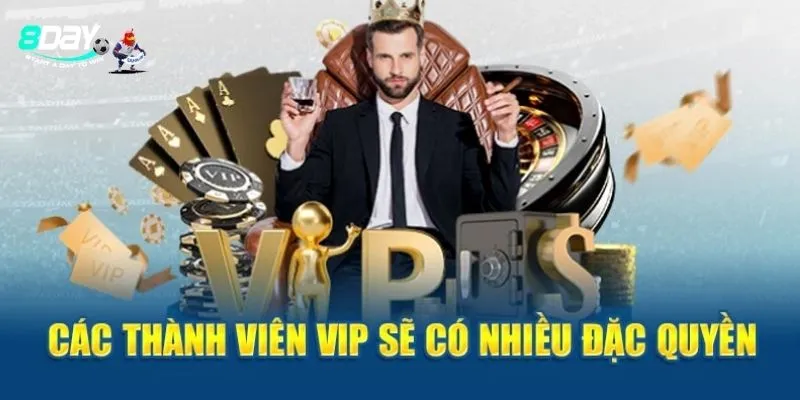 Thông tin cấp bậc và điều kiện đặc quyền VIP của 8day